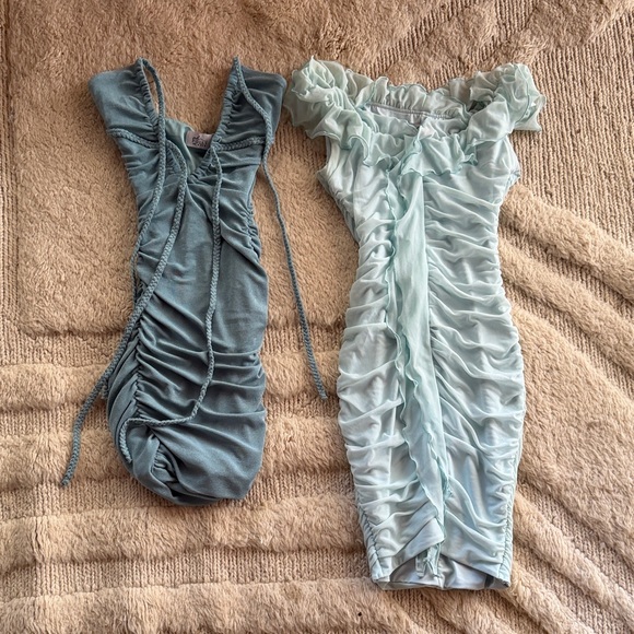 New Ruched Blue and Light Blue Dresses size 0 - Picture 1 of 4